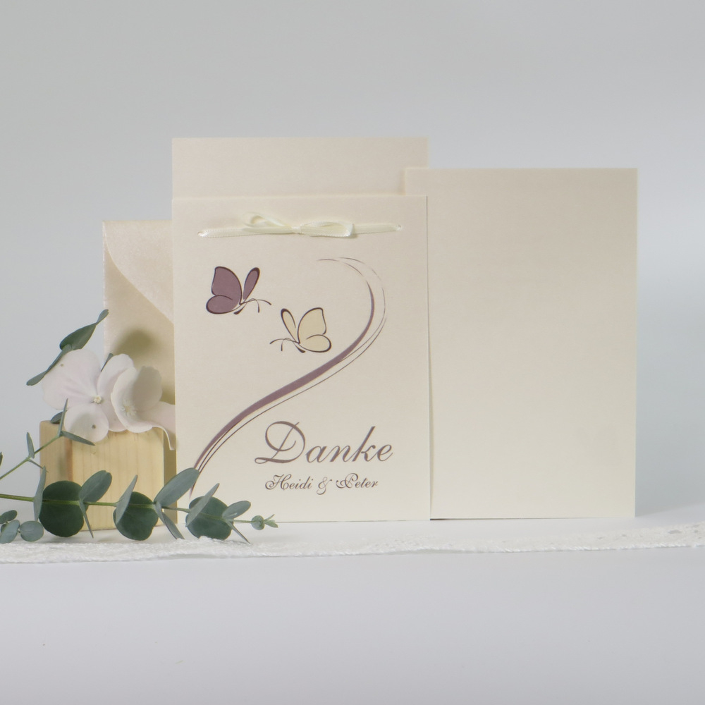 Danksagung Fototasche "Schmetterlinge" creme&braun Danksagung Fototasche "Schmetterlinge" creme&braun