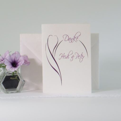 Danksagungskarte "Blüte" lila
