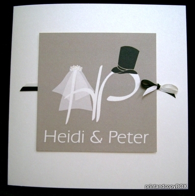 Hochzeitseinladung "Brautpaar" champagner Hochzeitseinladung "Brautpaar" champagner