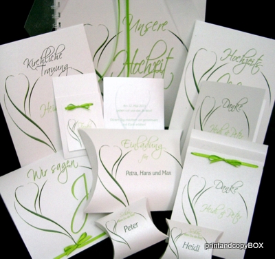 Menükarte "Blüte" grün Menükarte "Blüte" grün
