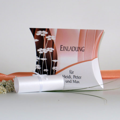 Einladungsbox "Floral" apricot