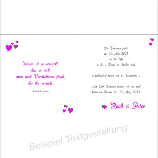 Textgestaltung einer Hochzeitseinladung