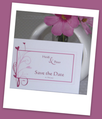 Trendige Save-the-Date-Karte in angesagtem pink 