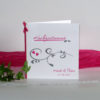 Hochzeitsmenükarte in erstklassigem pink und dezentem grau