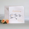 Romantische Einladungskarte zum Geburtstag in tollem apricot und silbergrau