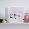 Einladung zur Hochzeit mit Taufe in romantischem rosa und braun