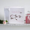 Einladung zur Silberhochzeit mit modernem Rankenmotiv in rosa und braun