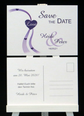 Erstklassige Save-the-Date Karte in angesagtem lila und modernem Design Erstklassige Save-the-Date Karte in angesagtem lila und modernem Design