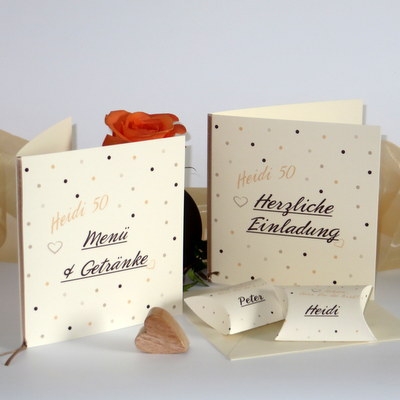 Geburtstagskarten "Dots" apricot