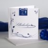 Einladungskarte zur Silberhochzeit "Loop" blau