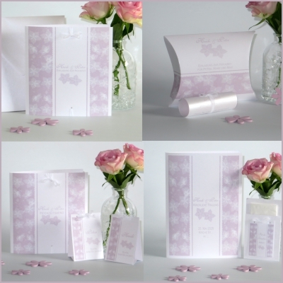 Hochzeitskartenset "Blütentraum" rosa Hochzeitskartenset "Blütentraum" rosa