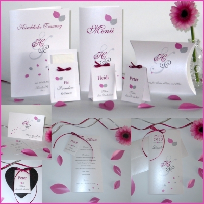 Hochzeitskollektion "Blättertraum" pink Hochzeitskollektion "Blättertraum" pink