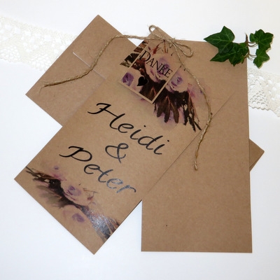 Dankeskarte "Roses" flieder