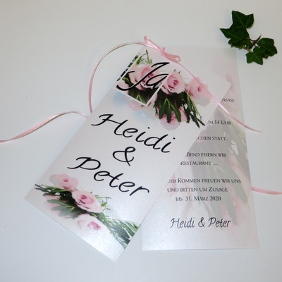 Hochzeitseinladung "Rosenhochzeit" rosa Hochzeitseinladung "Rosenhochzeit" rosa