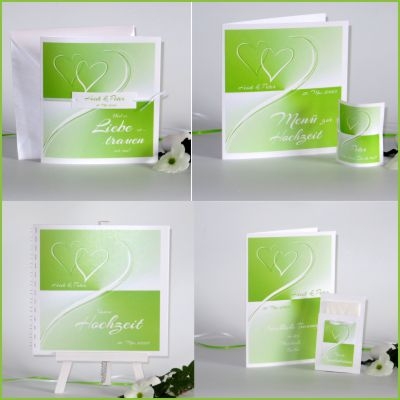 Hochzeitskartenset "Farbharmonie" grün Hochzeitskartenset "Farbharmonie" grün