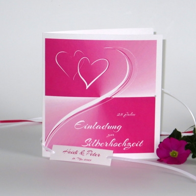 Einladung Silberhochzeit "Farbharmonie" pink Einladung Silberhochzeit "Farbharmonie" pink