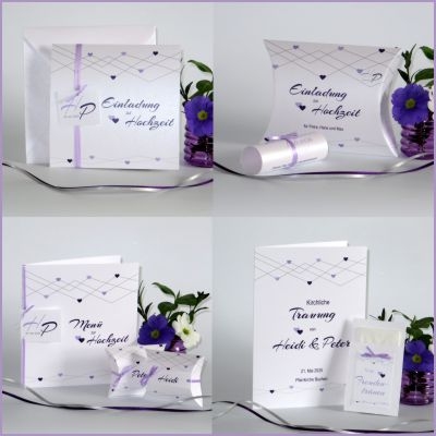 Hochzeitsset "Farbherzen" lila Hochzeitsset "Farbherzen" lila