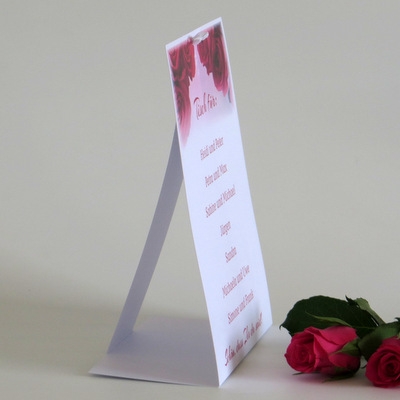 Gruppentischkarte "Rosenblüte" pink