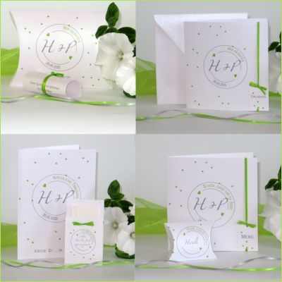 Hochzeitsserie "Konfetti" grün Hochzeitsserie "Konfetti" grün