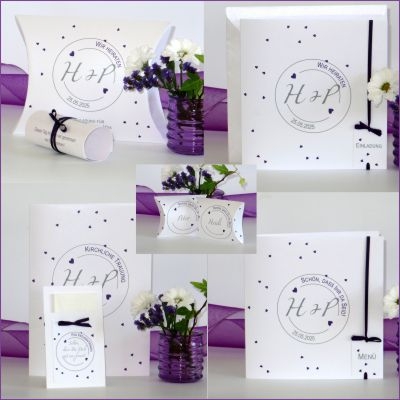 Accessoires zur Hochzeit "Konfetti" lila Accessoires zur Hochzeit "Konfetti" lila