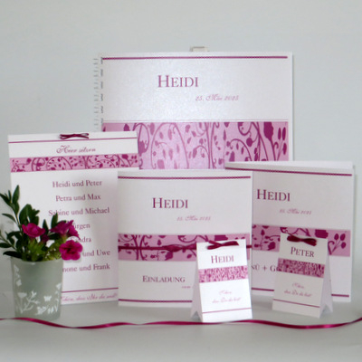 Geburtstagskartenset "Florales Design" pink Geburtstag