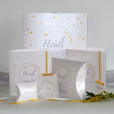 Geburtstagskarten "Konfetti" gelb