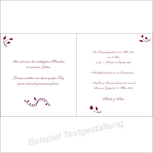 Textgestaltung einer Hochzeitseinladung