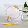 Geburtstagseinladungsbox "Blumenkranz" gelb