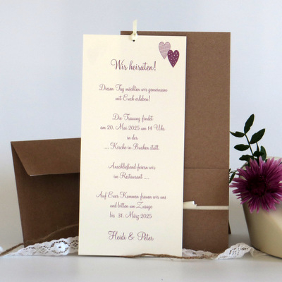 Hochzeitseinladung "Nein wir heiraten" beere Hochzeitseinladung "Nein wir heiraten" beere