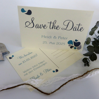 Save the Date "Tropfen" türkis Save the Date "Tropfen" türkis