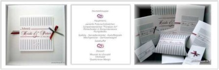 Tolle Menükarten für Hochzeiten
