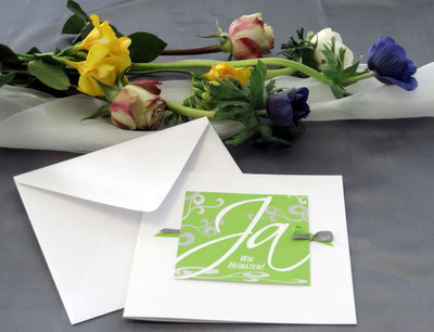 Karten für Hochzeit in grün