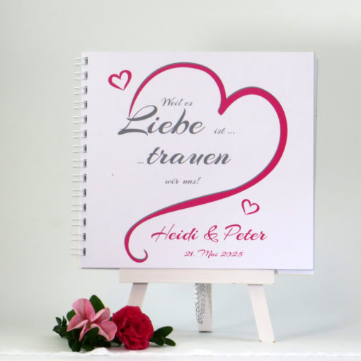 Gästebuch "In Love" pink