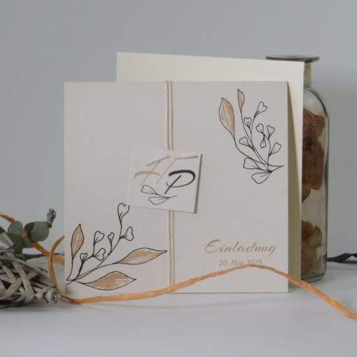 Hochzeitseinladung "Natur" apricot moonlight