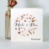 Einladung zur Hochzeit aus Recyclingkarton im Boho-Stil.