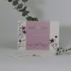 Save the Date "Blumenstreifen" aubergine creme