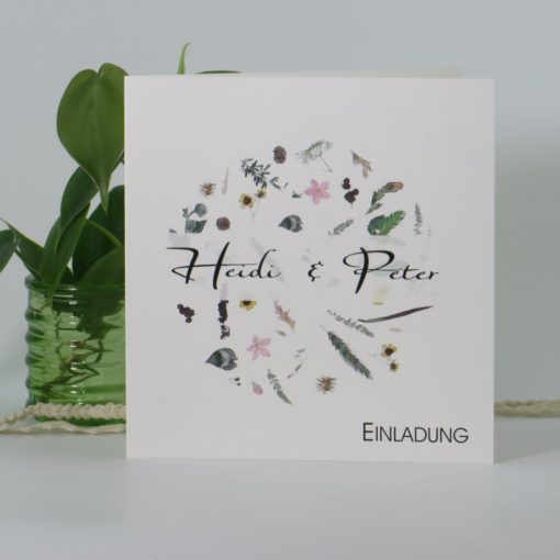 Hochzeitseinladung "Eden" grün creme