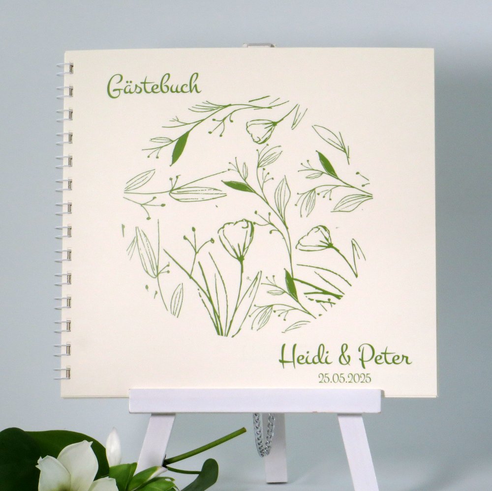 Gästebuch "Blütenwalzer" grün
